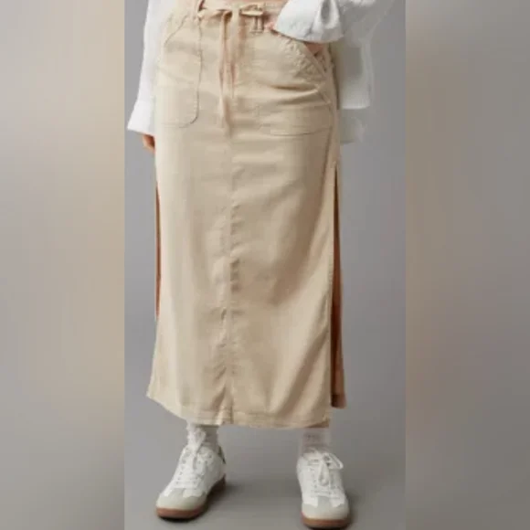 AE Dreamy Drape Linen Stretch Maxi Skirt - Picture 8 of 8